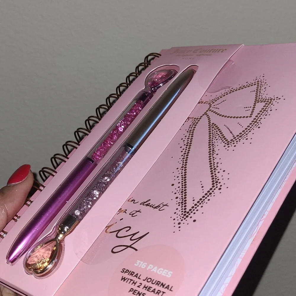 Juicy Couture Pink Journal with Heart Pens - Picture 6 of 9